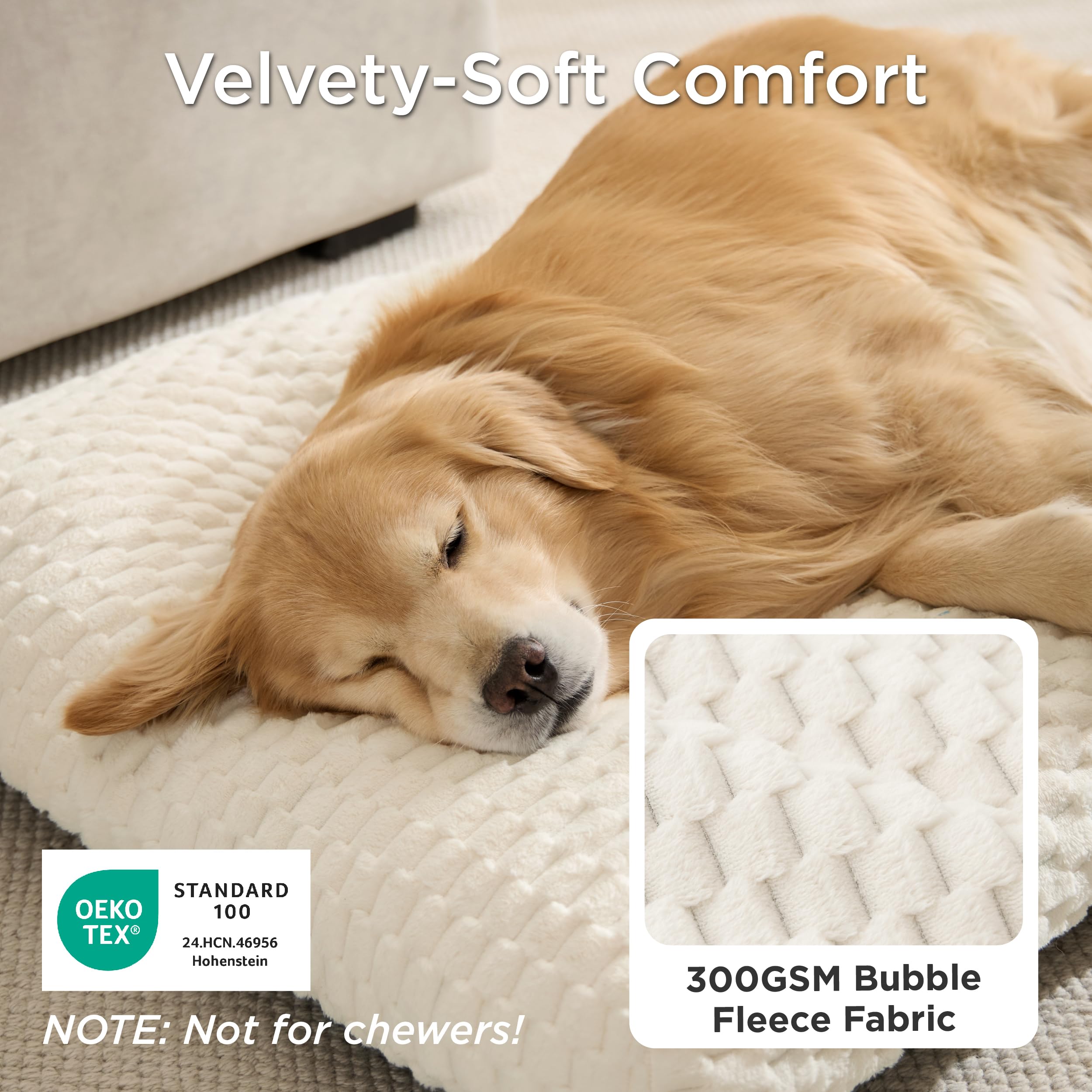 Bedsure XL texture bulle crème, douceur enveloppante pour le pelage.