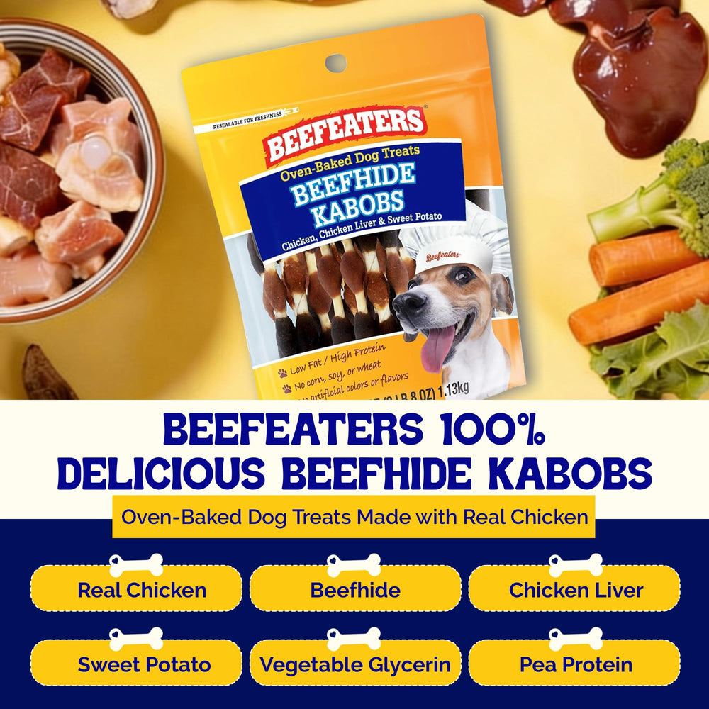 Beefeaters kabobs triple saveur foie: enrichit les repas avec une texture variée.