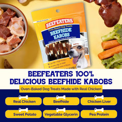 Beefeaters kabobs triple saveur foie: enrichit les repas avec une texture variée.