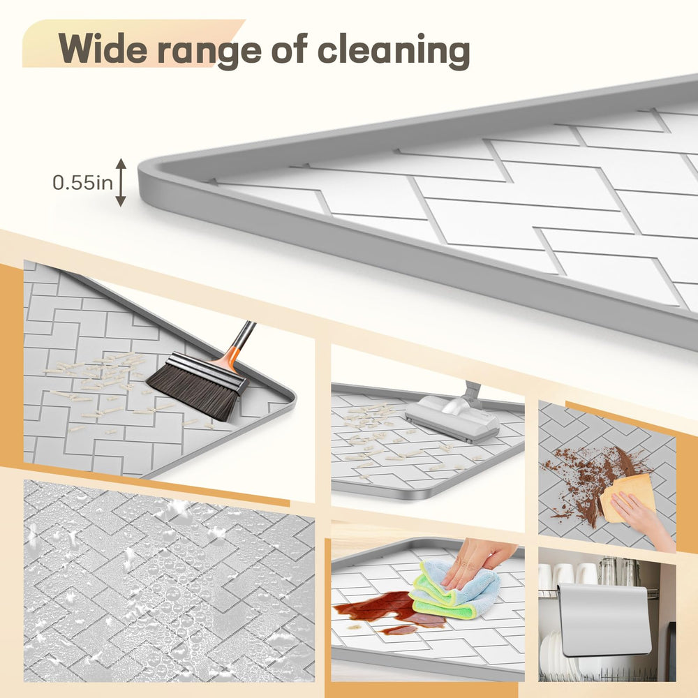 Beenxmyy tapis litière silicone polyvalent gris convient pour plusieurs usages.