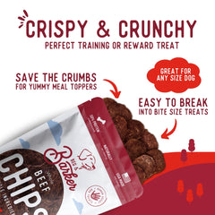 Chips boeuf Beg & Barker, récompense d'entraînement pratique et simple.