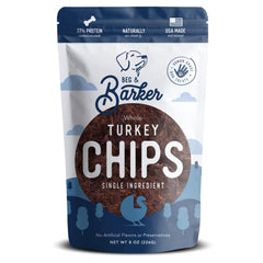 Chips Beg & Barker dinde en emballage, snack naturel pour chiens sans céréales.