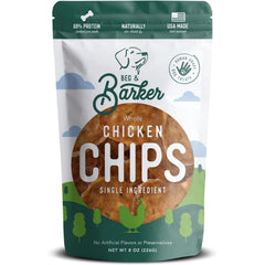 Beg & Barker chips poulet pour chien, sachet 8oz, source de protéine naturelle.