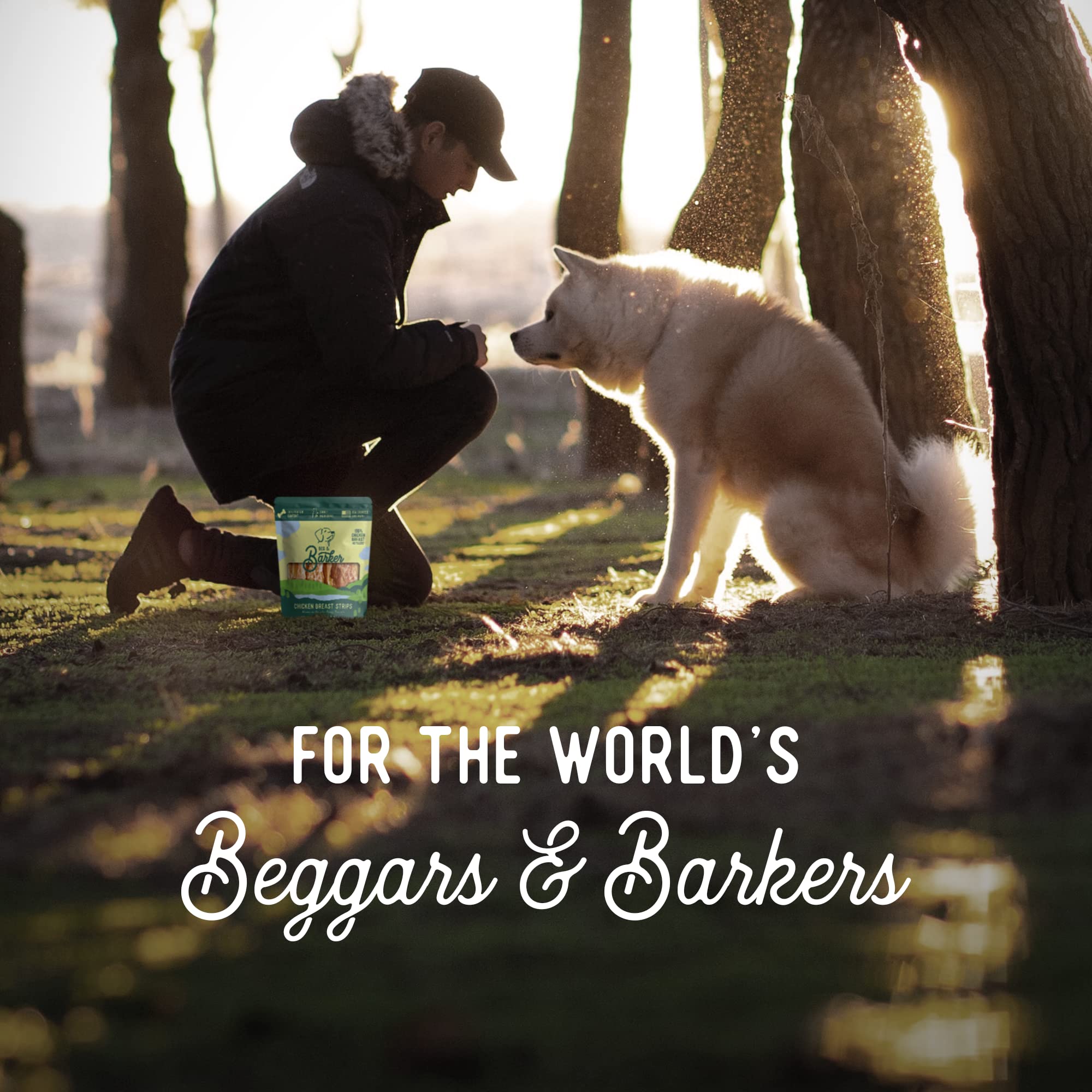 Beg & Barker jerky poulet – énergie et concentration pour chien.