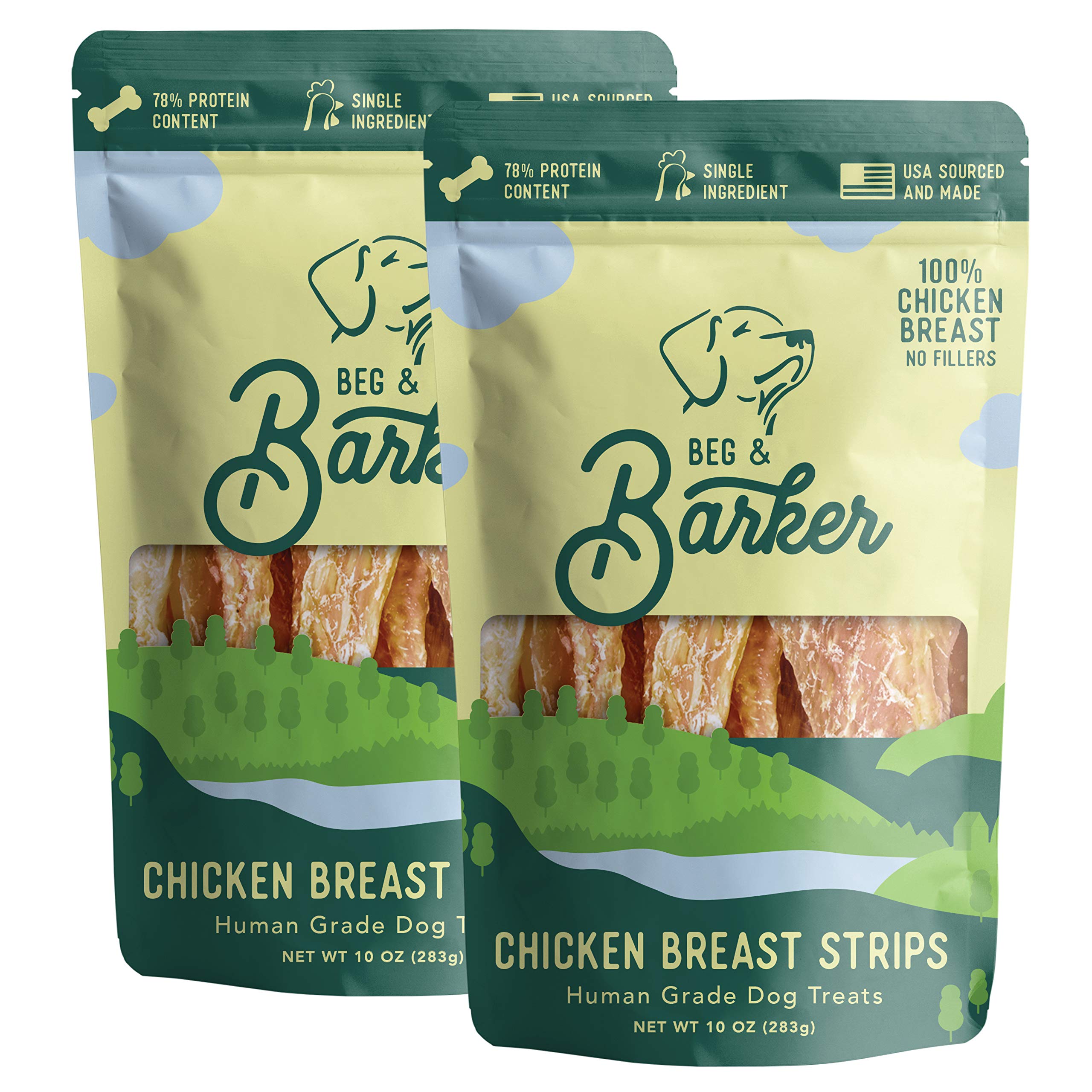 Beg & Barker Poulet Jerky Pack 2 : friandise protéinée pratique pour chiens.