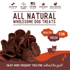 Ingrédients à 100% porc, Beg & Barker chips pour chien sans additifs.