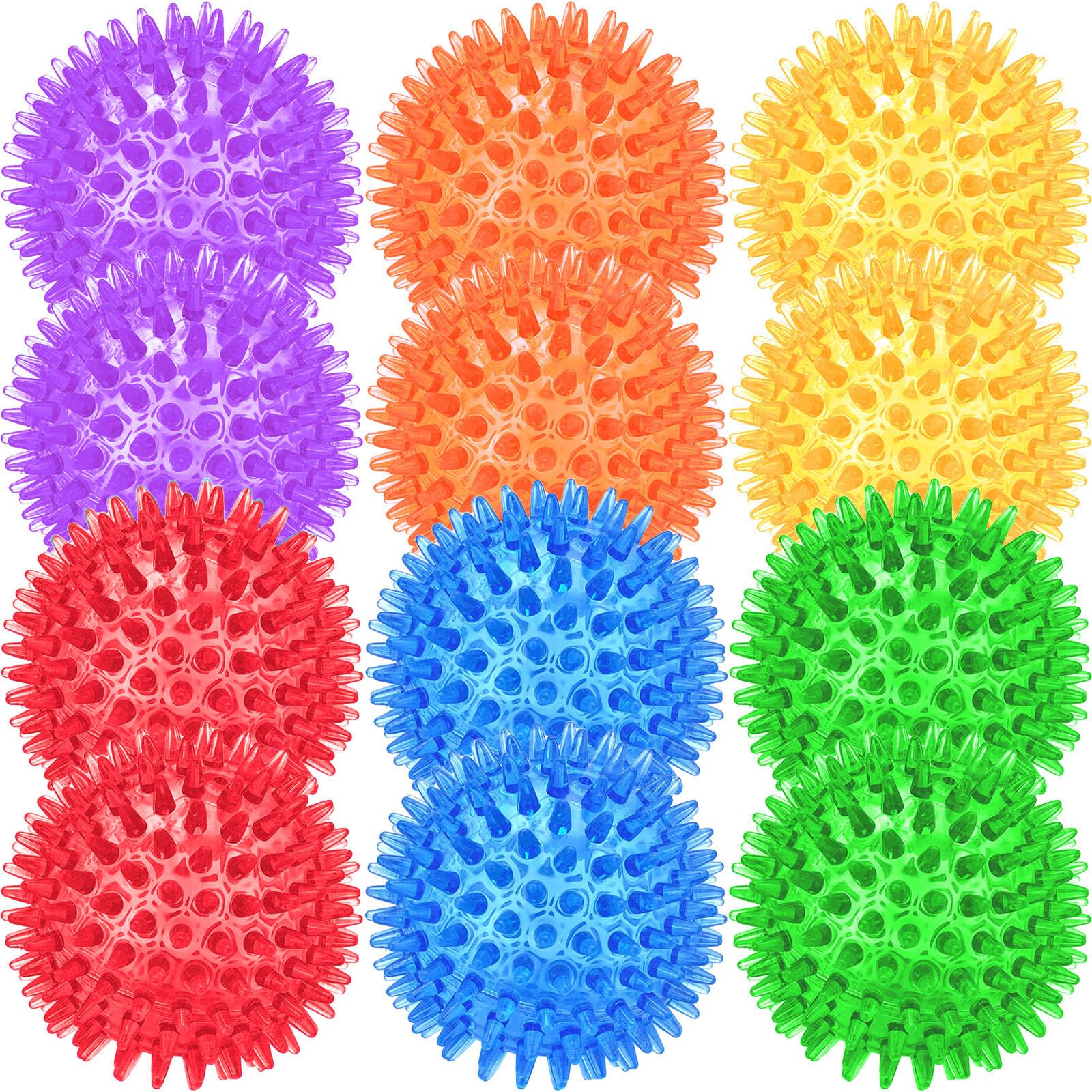 Beieverluck: pack de 12 balles spikey 2,5 pouces, colorées, idéal pour jeux de lancer.