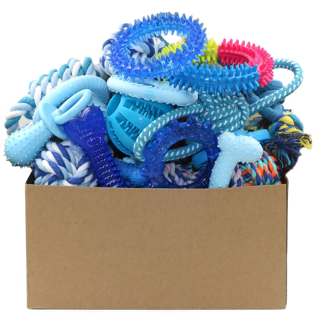 Beiker lot 20 jouets chiot bleu, divertissants et sûrs pour l'éveil