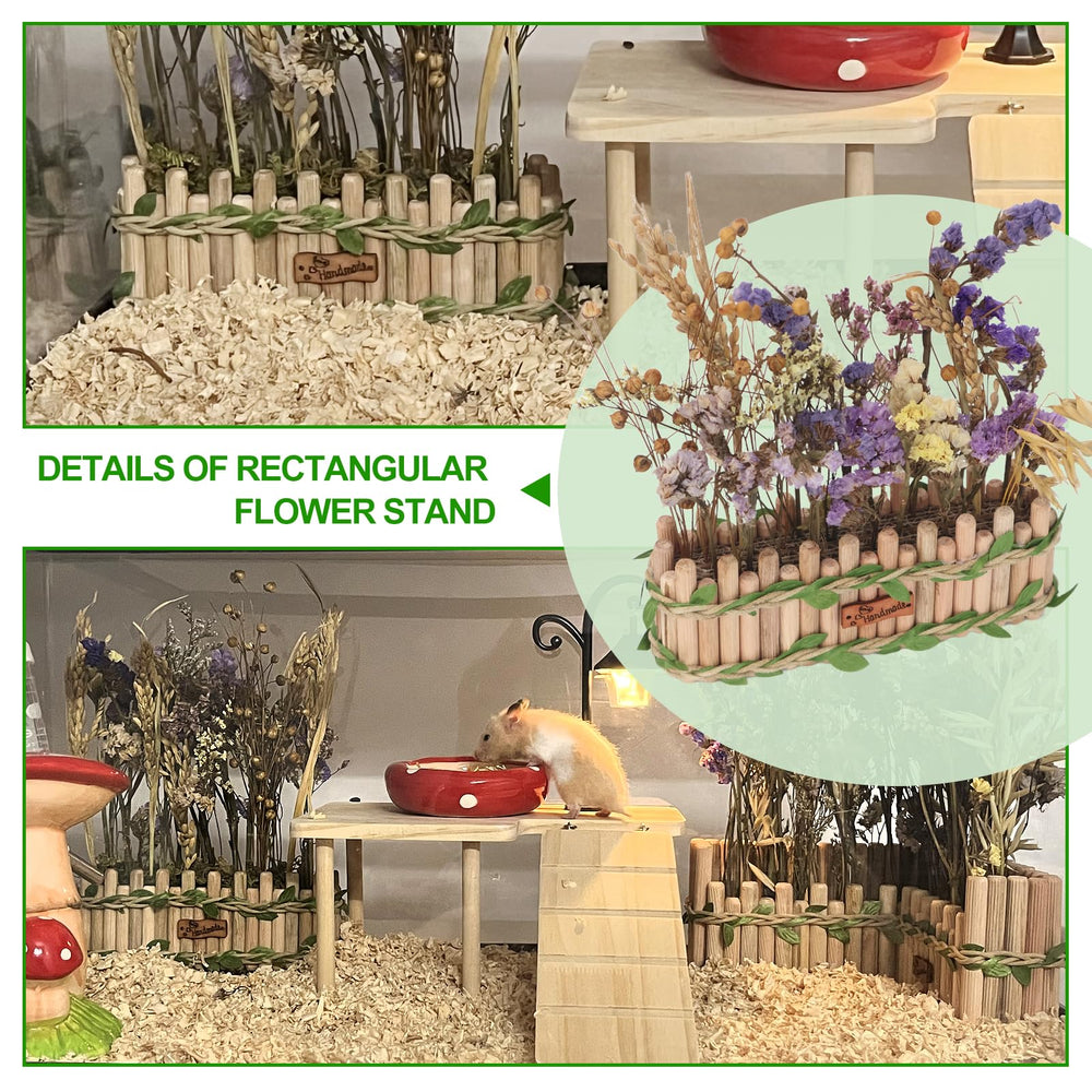 BELEATAL cage-petits-animaux-naturel-bois: décor naturel qui encourage le comportement d'exploration.