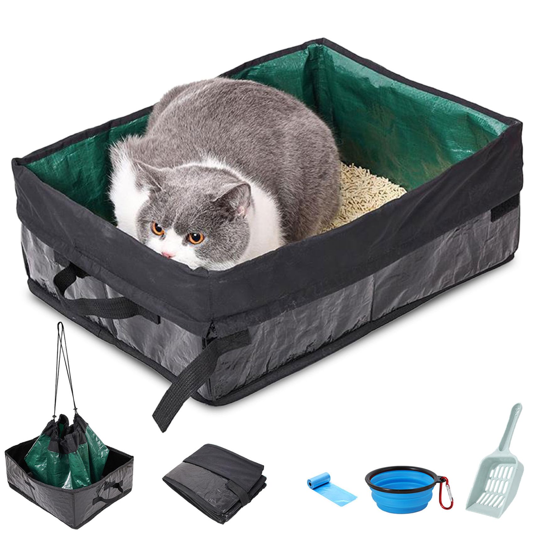 belieonu bac-litiere-voyage-chat-pliable: bac pliable pratique pour voyage.