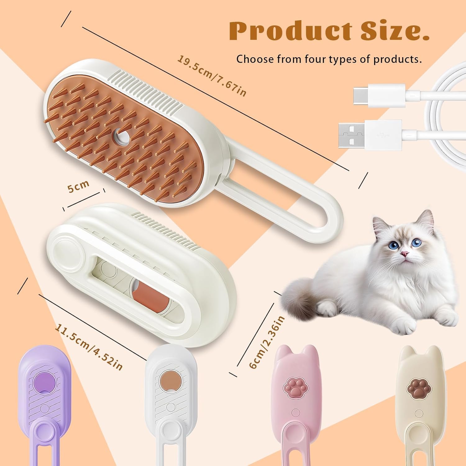 belieonu brosse vapeur chat tête amovible, facile à nettoyer et entretenir.