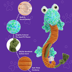 Jouet Belieonu lézard crinkle, idéal pour mordiller et activité physique.