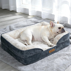 Divan orthopédique BELLA & PAL pour chien, mousse forme d'œuf soutenant les articulations.