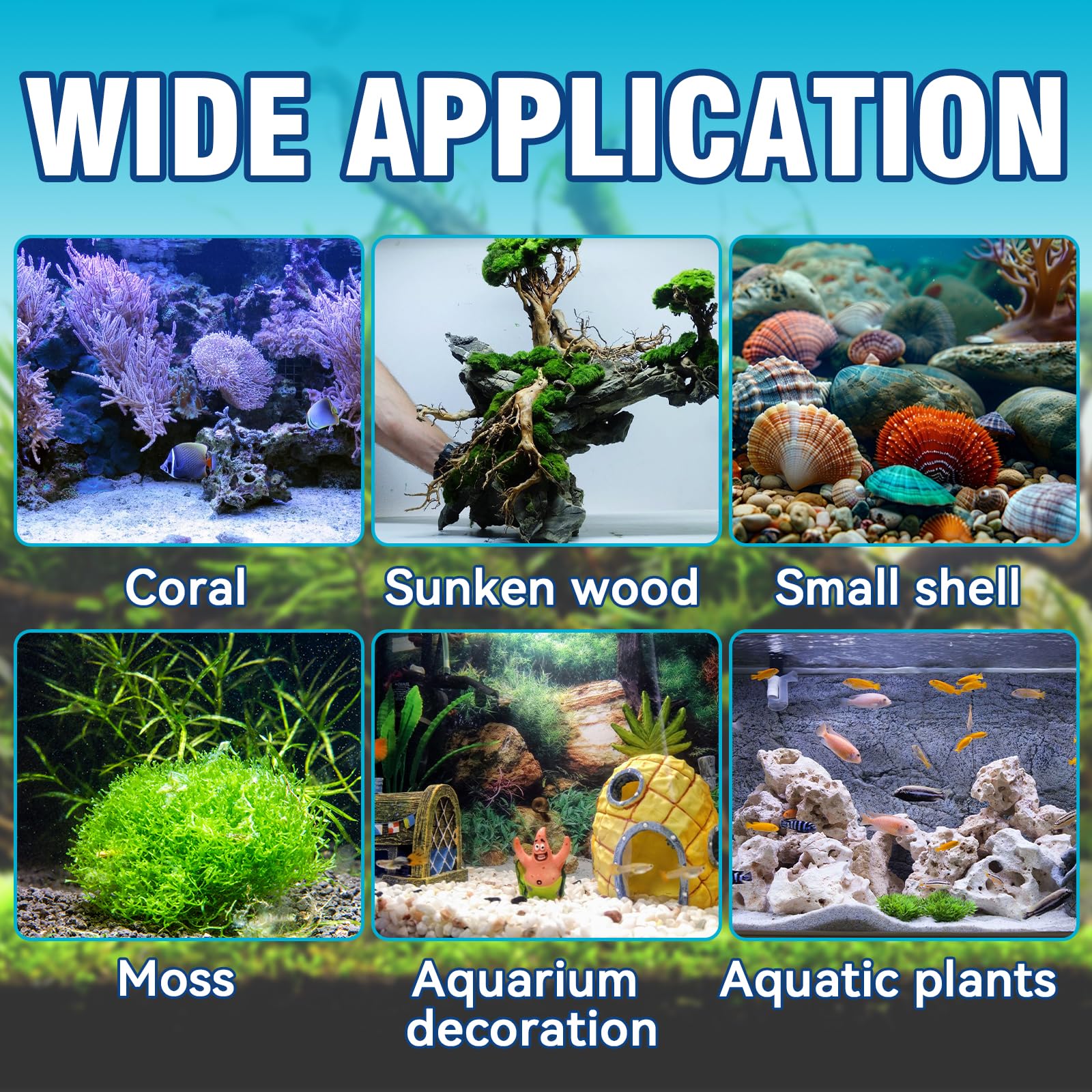 Emballage duo 5 g Bellisinno Colle Aquarium, pratique pour l'aquascaping.