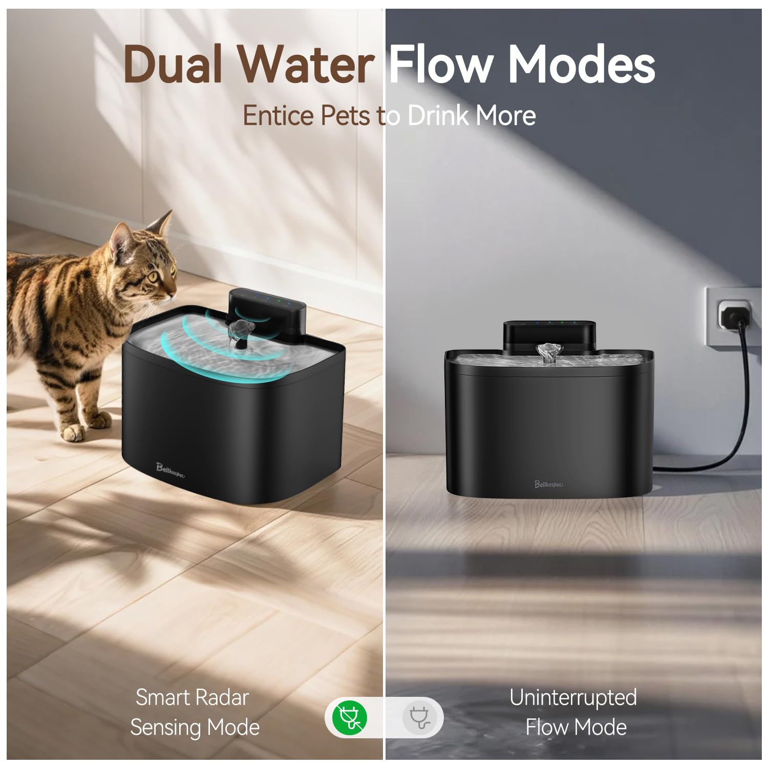 Bellkaspet fontaine-chat, filtration multi-couches, eau plus fraîche.