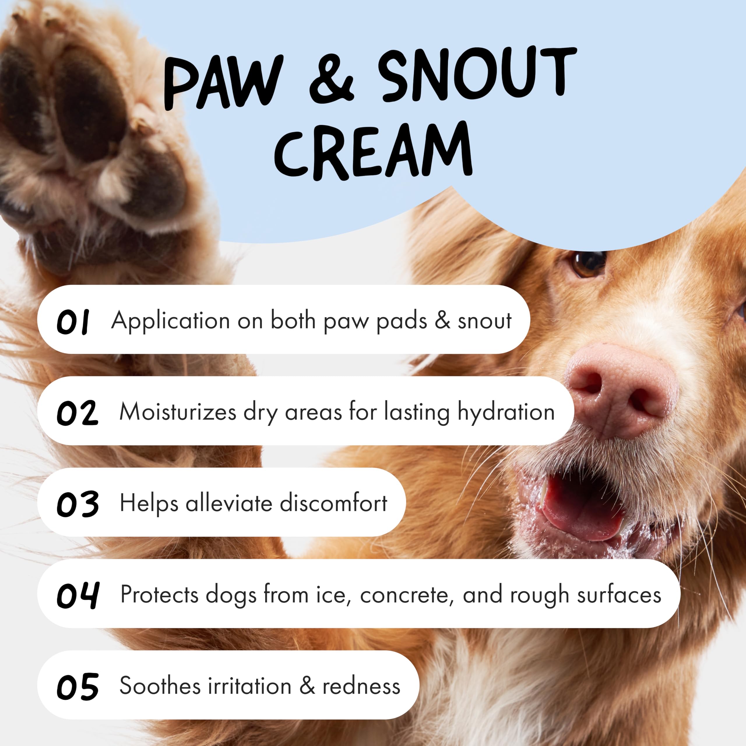 Crème Belly pour pattes du chien, répare les zones sèches et craquelées.
