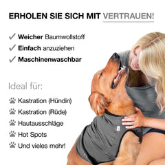 BellyGuard Combinaison récupération chien – textile doux, agréable à porter pendant le repos.