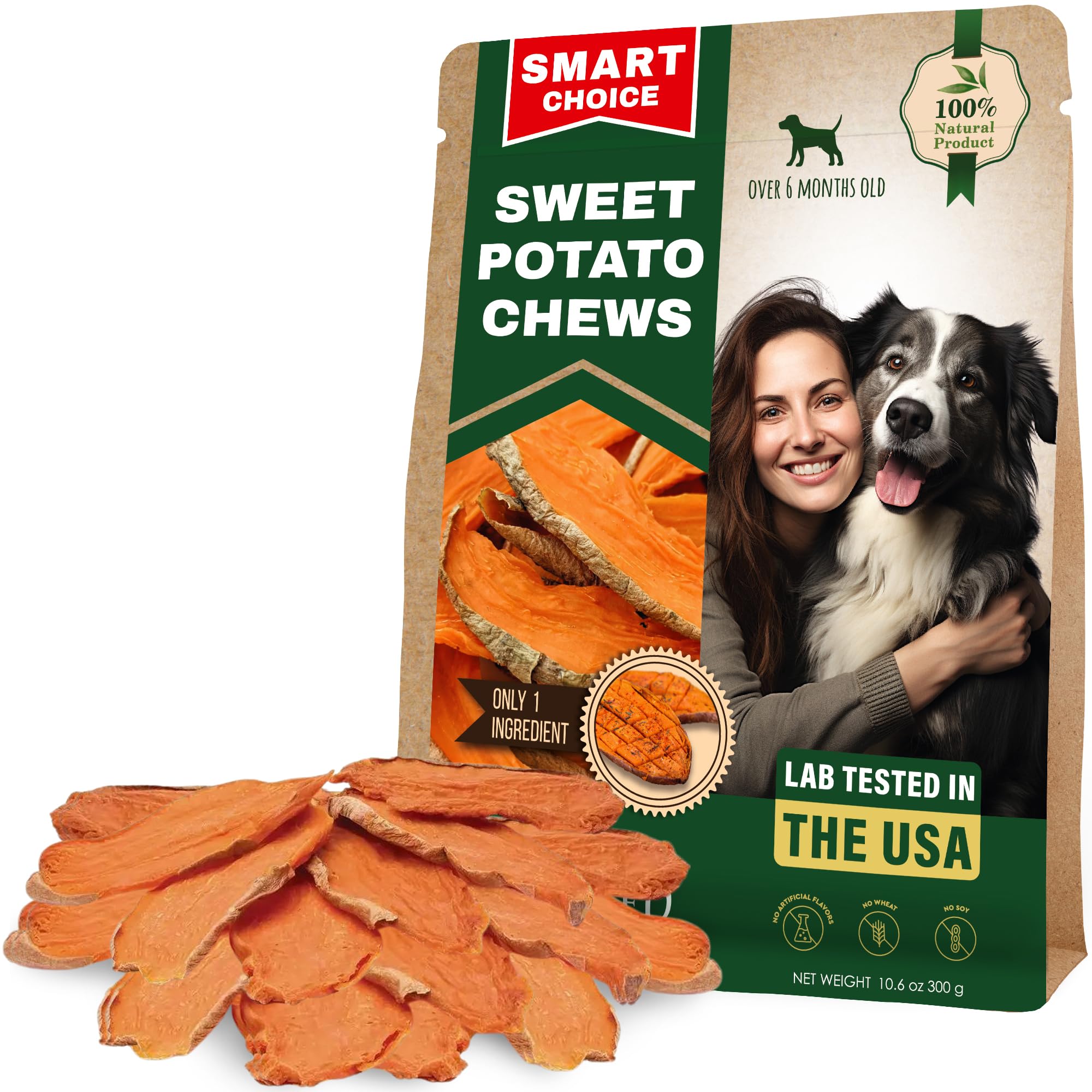 Friandise Beloved Pets patate douce 300g prête pour l'entraînement.