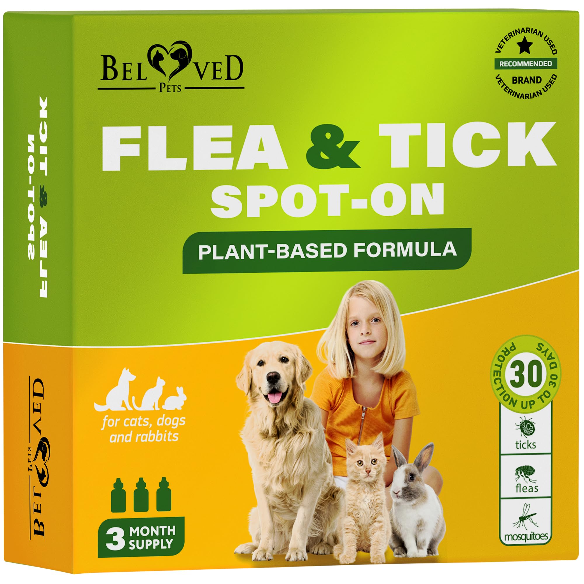 Beloved Pets GreenFort Neo Spot-On — flacon, protection rapide contre puces et tiques.