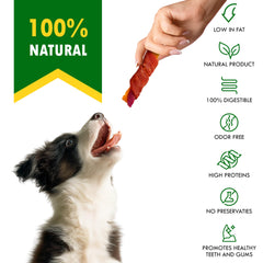 Snack sans céréales pour chiens, pratique et sain.