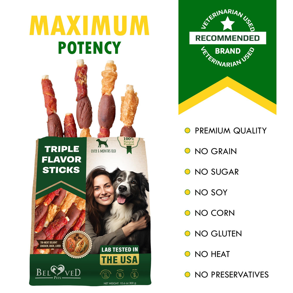 Beloved Pets: sans céréales ni gluten, friandise naturelle et digeste.