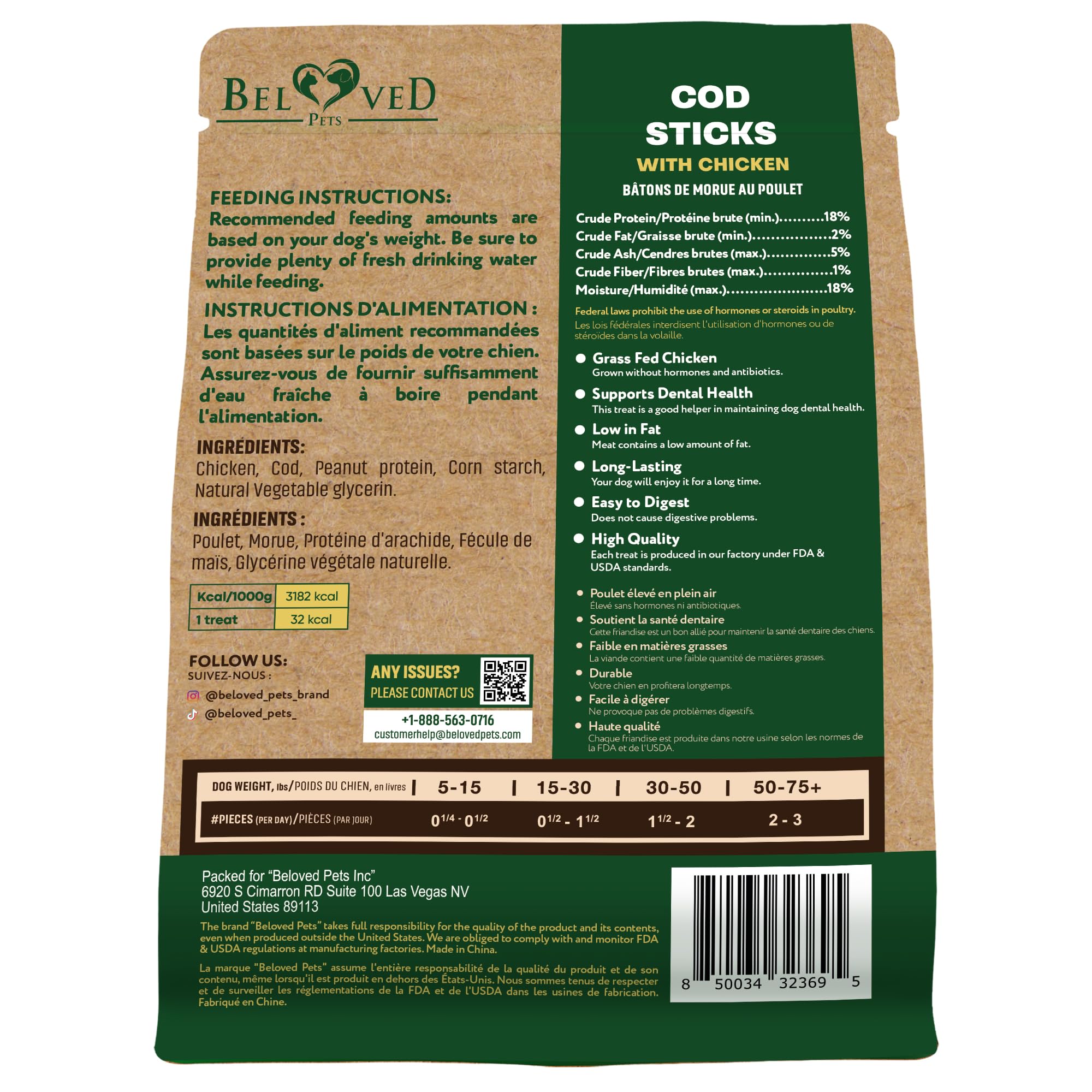 Beloved Pets: friandises sans rawhide au poisson naturelles.