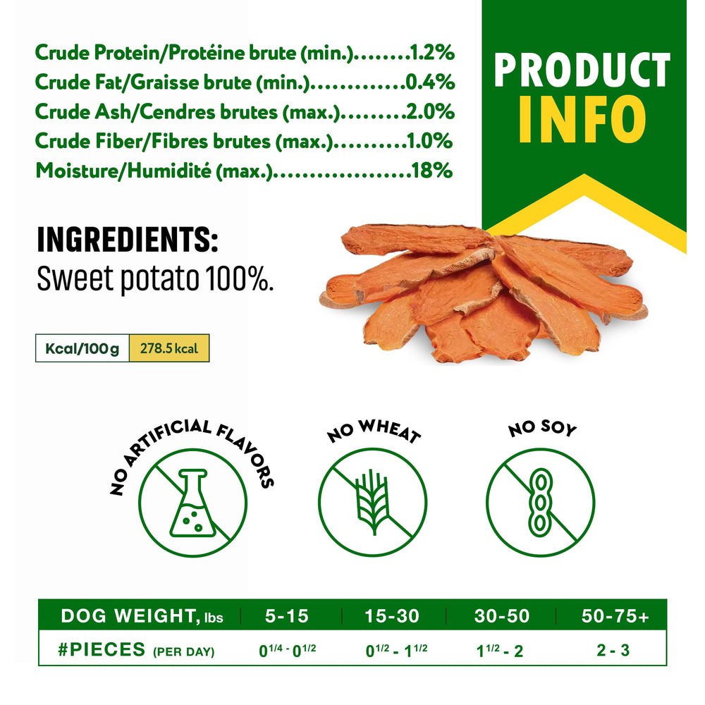 Snack portable Beloved Pets patate-douce pour les sorties.