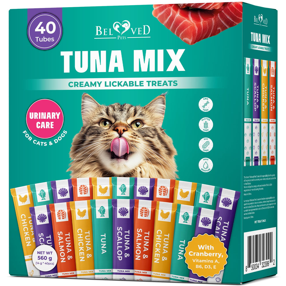 Beloved Pets tube crème chat, pâte onctueuse pour régal et hydratation.
