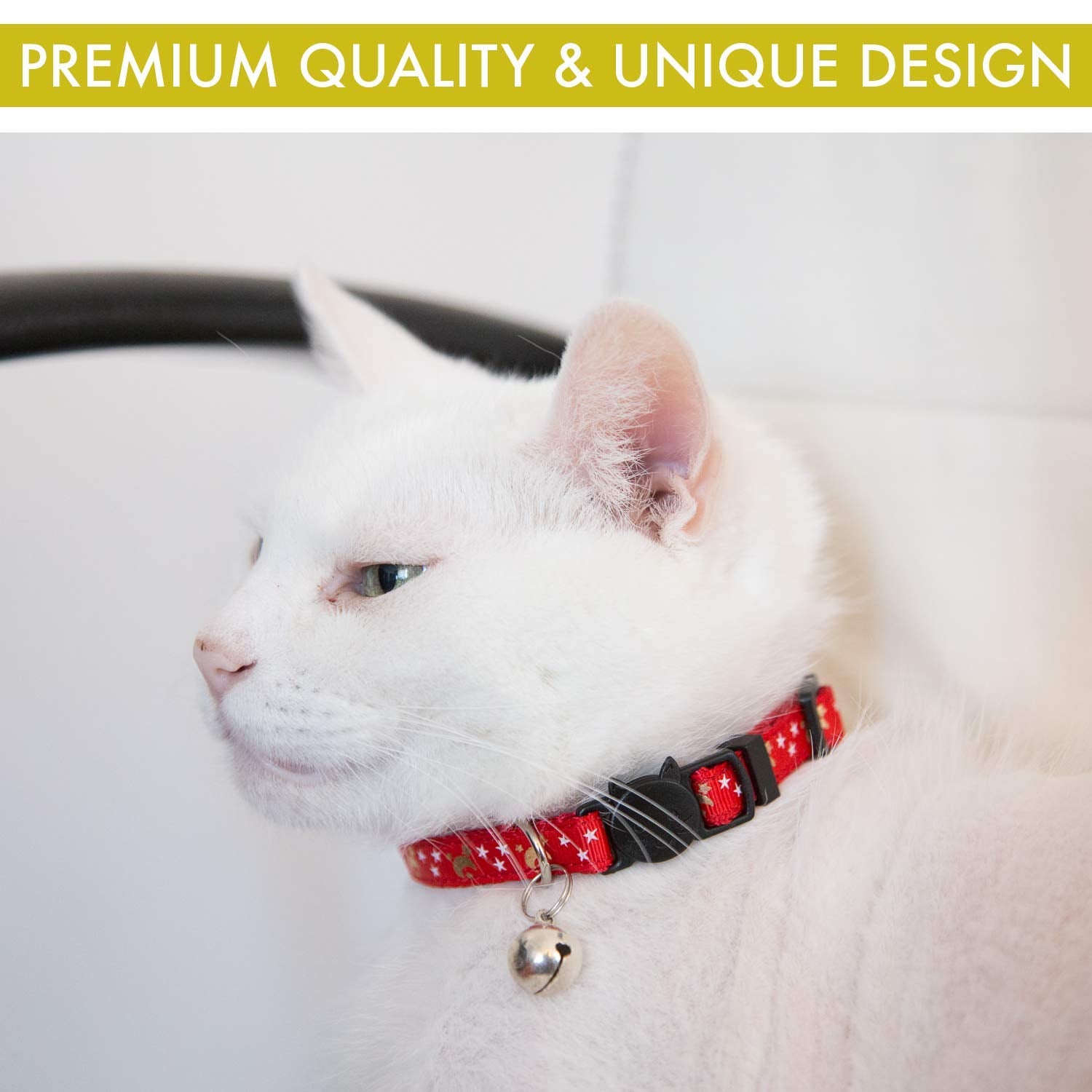 Collier Bemix Pets nylon confortable réglable, adapté à tous les chats.