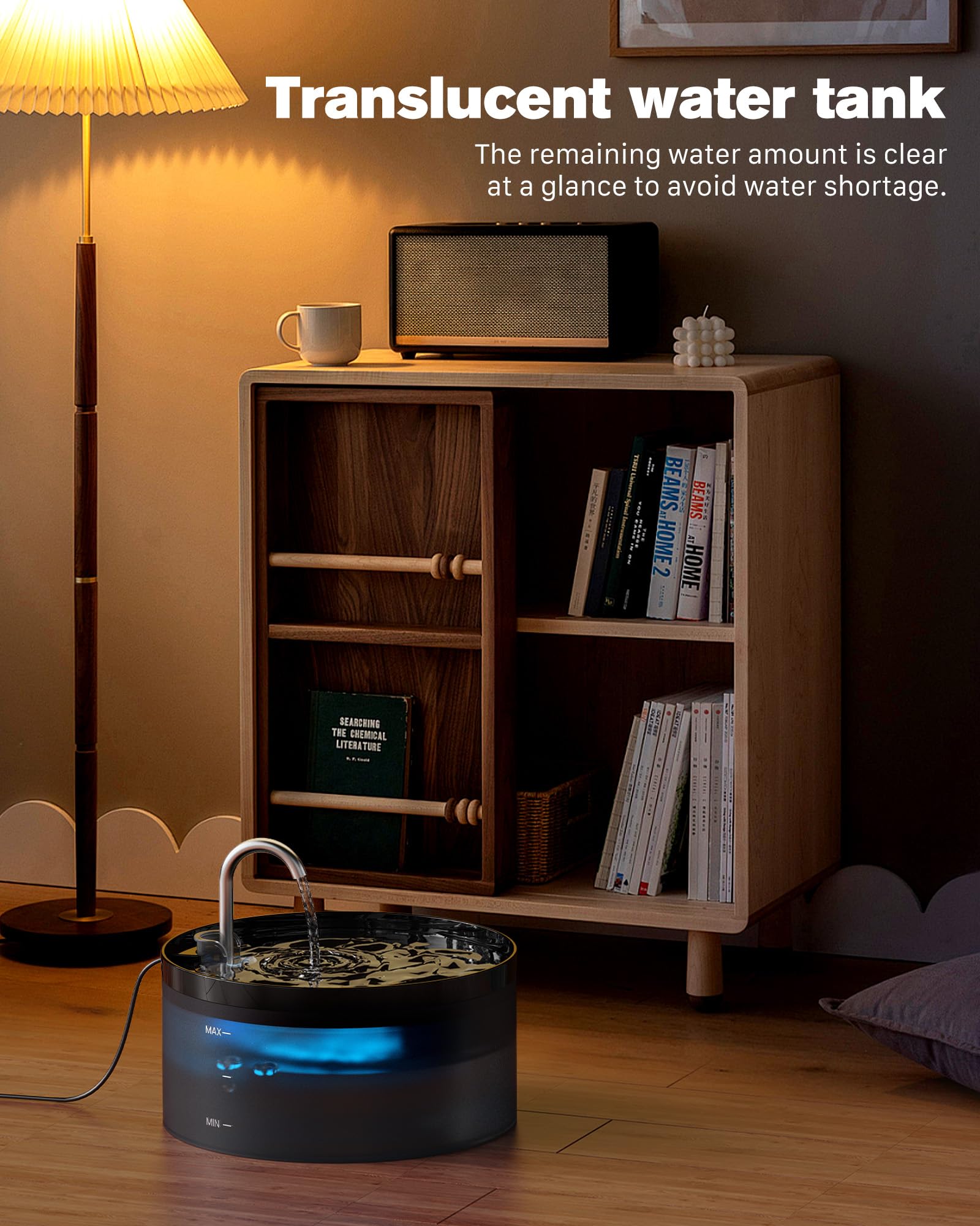 BEMOONY Fontaine chat — filtration multi‑éponges et filtres pour une eau propre.