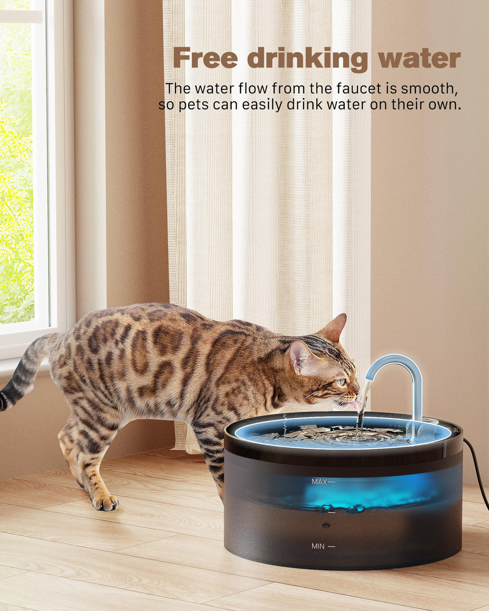 BEMOONY Fontaine chat démontage facile pour un nettoyage sans effort.