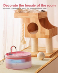 BEMOONY Fontaine rose avec pompe silencieuse et fonctionnement discret
