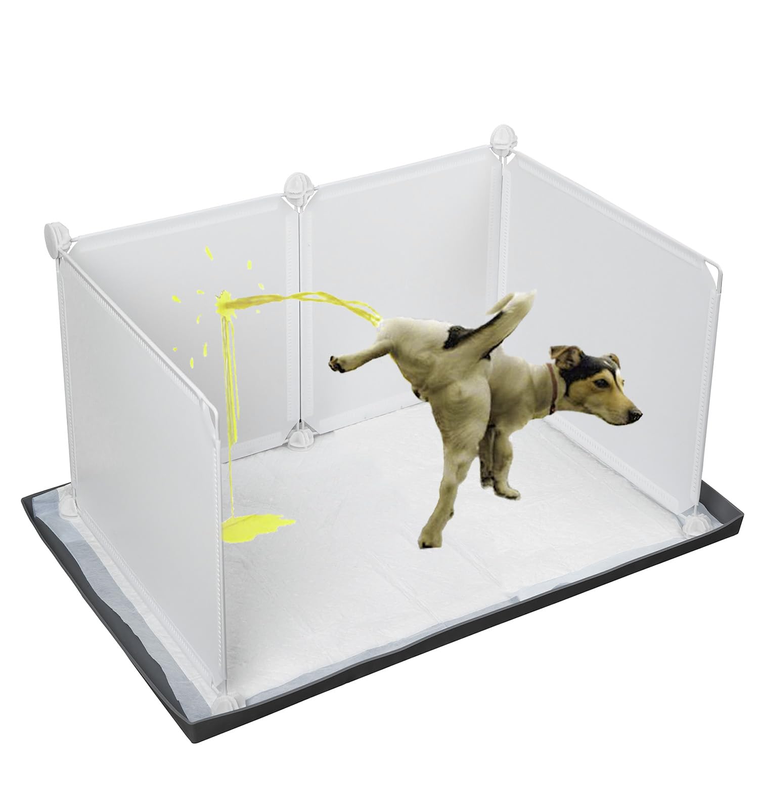 Bencacawinstyle boîte litière chien – hauts murs pour éviter les débordements.