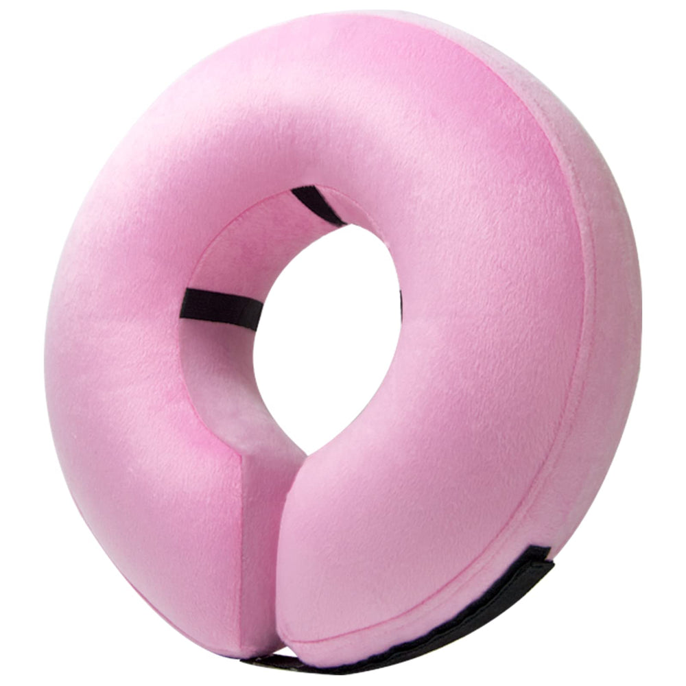 BENCMATE colier gonflable rose, vue face: douceur et protection pour récupération
