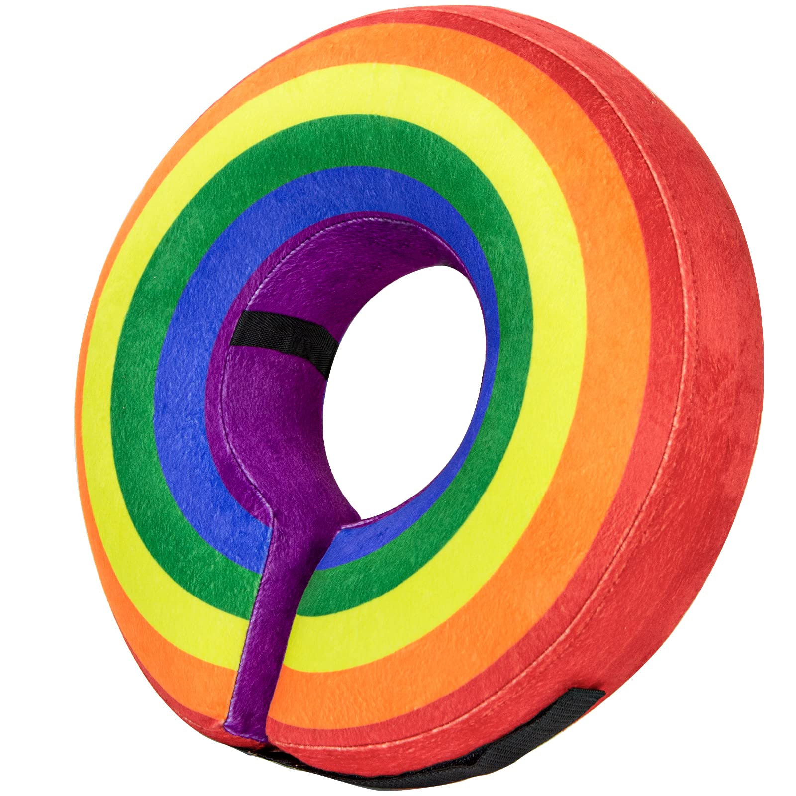 BENCMATE collier cone inflable arc en ciel pour chien, confort et liberté d alimentation.