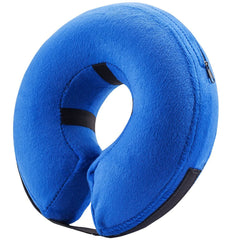BENCMATE collier conique gonflable bleu pour chien et chat, confort et visibilité.