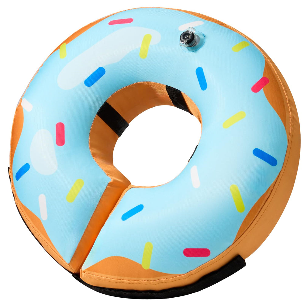 Le collier donut bleu BENCMATE sur chien, confort et liberté.