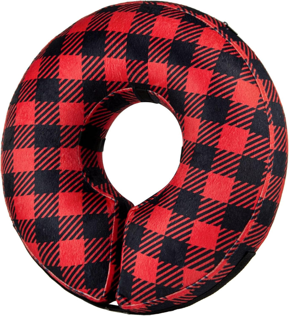 BENCMATE collier gonflable en forme d’anneau pour chien et chat plaid grand, confort lors des repas