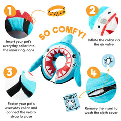 BENCMATE collier gonflable pour chien et chat en vue latérale, protection légère après chirurgie.