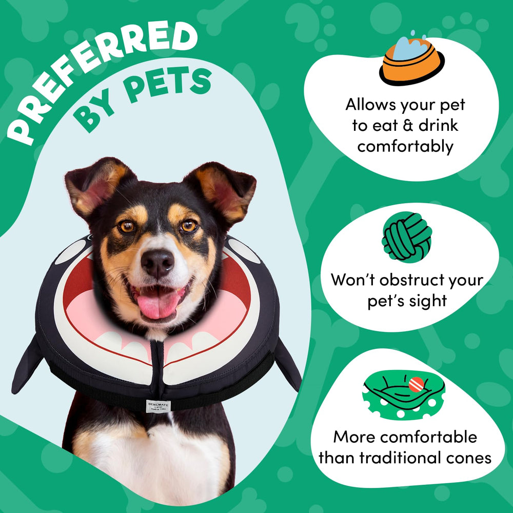 BENCMATE collier gonflable donut, surface douce pour chien, douceur et sécurité.