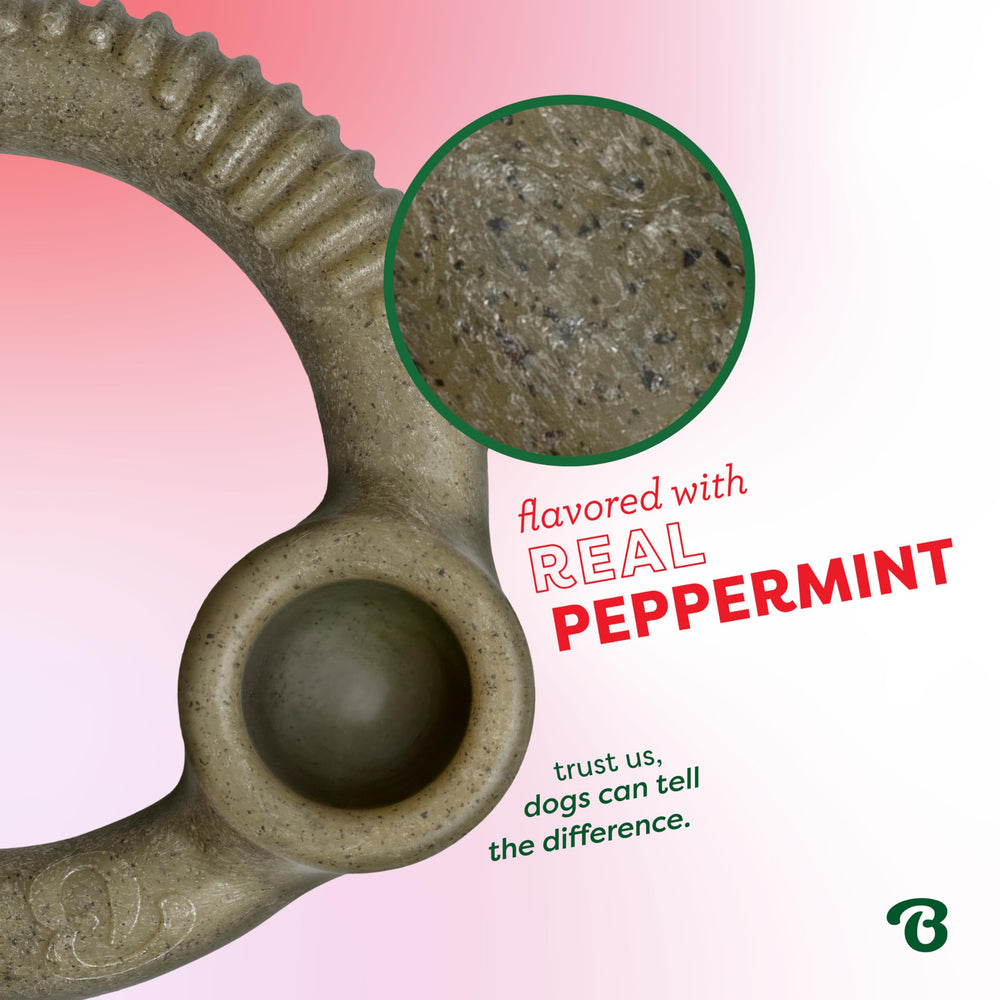 Benebone Peppermint Ring massage des gencives pendant la mastication