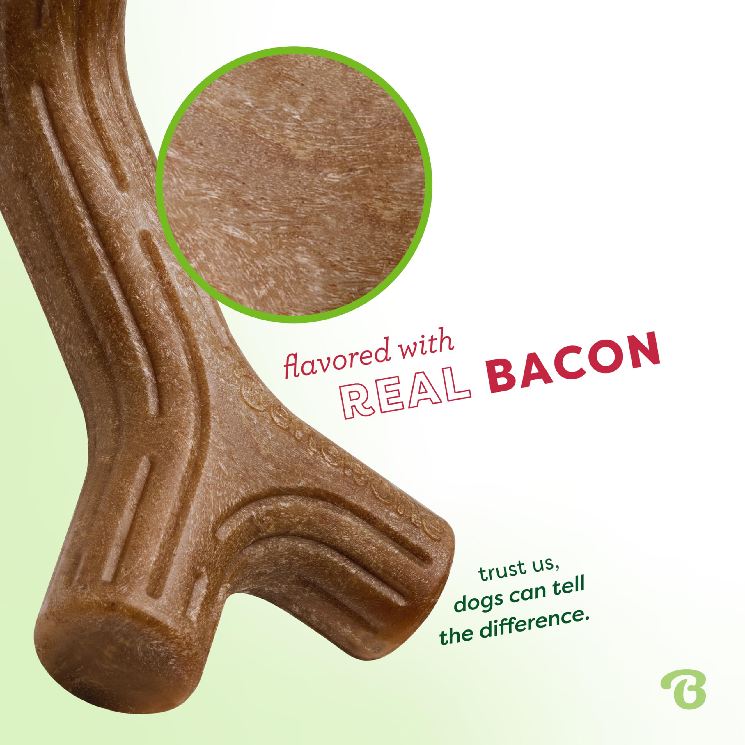 Benebone Bacon Stick, séance de mastication prolongée pour chien actif.