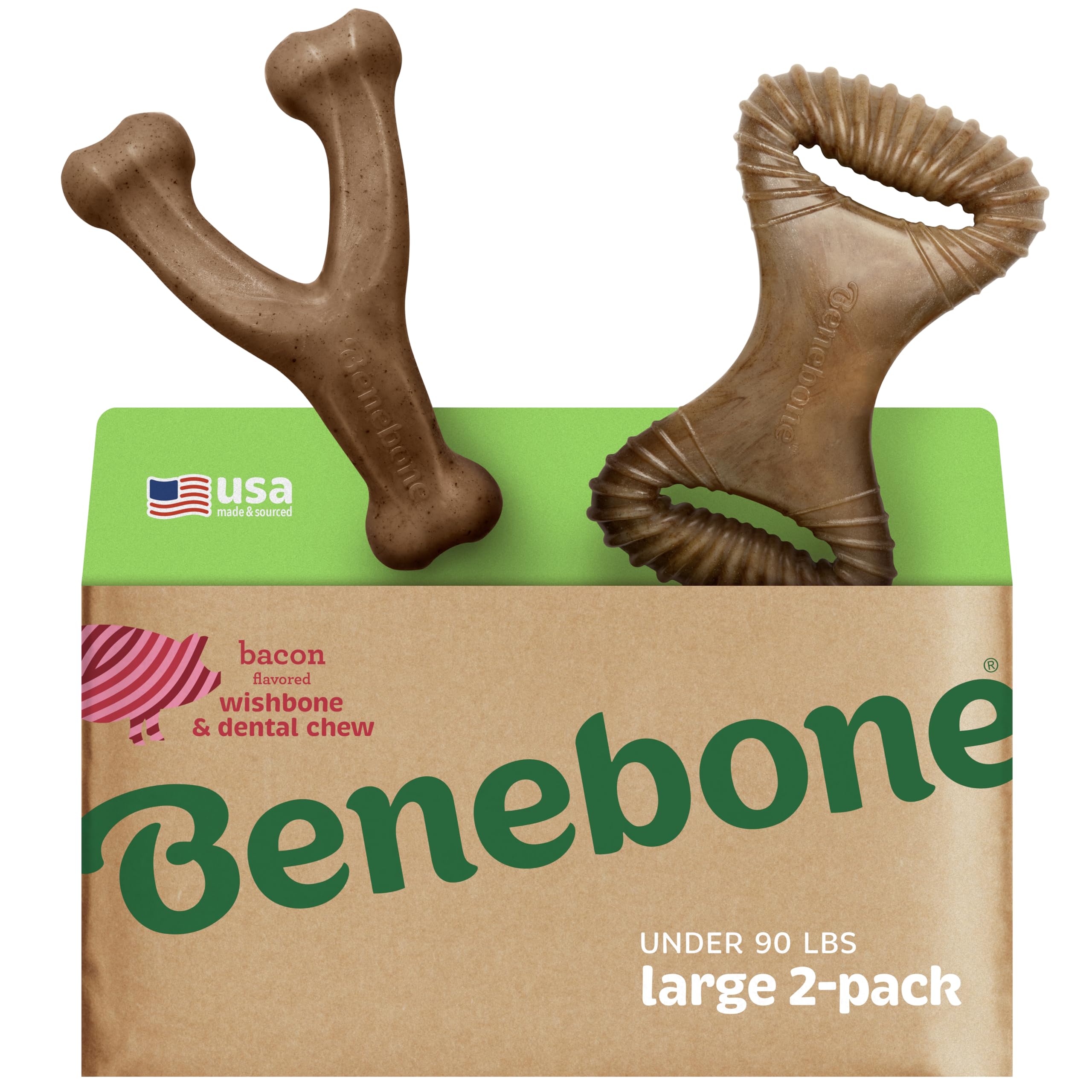 Jouet Benebone double Wishbone et Fishbone stimule mentalement et occupe le chien.