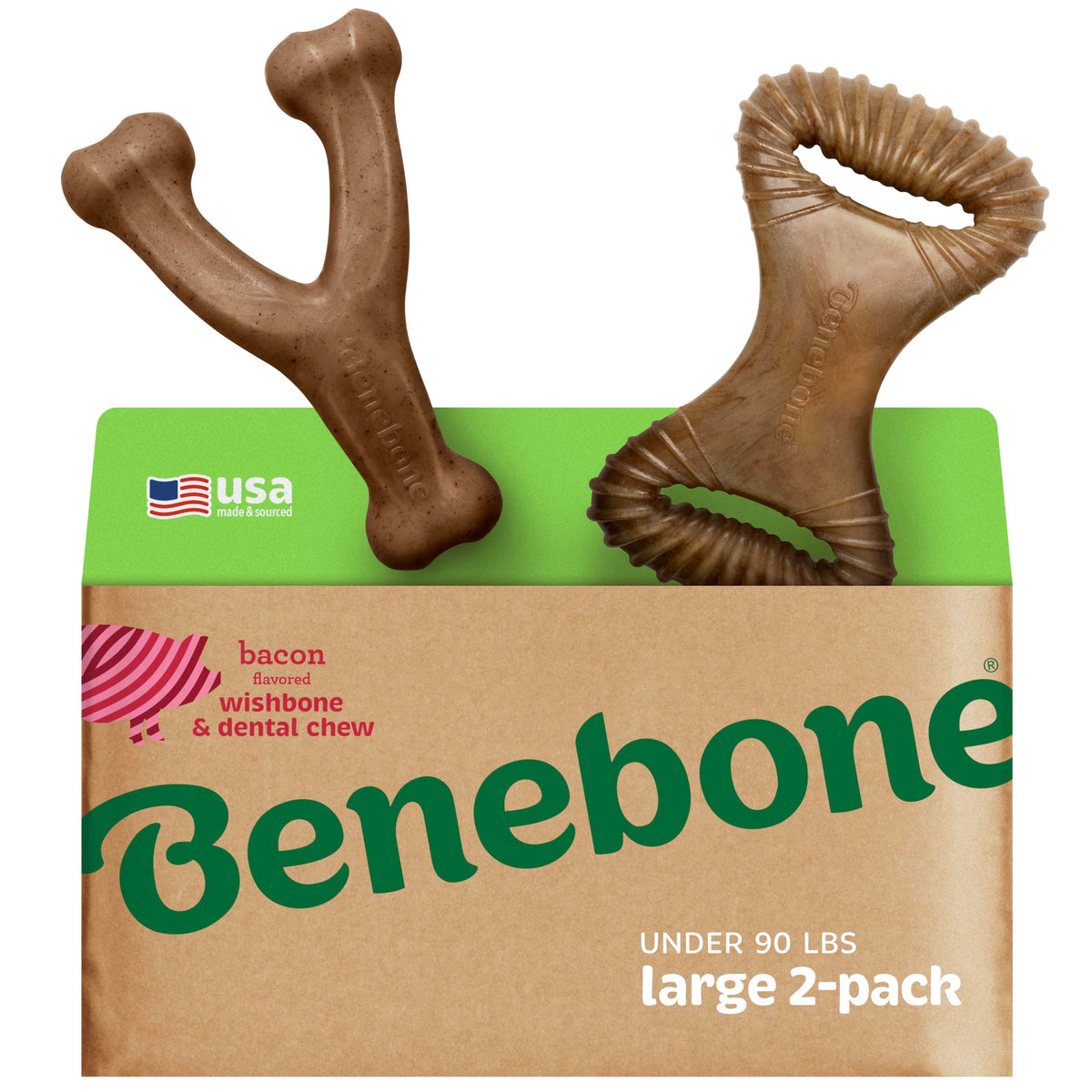 Jouet Benebone double Wishbone et Fishbone stimule mentalement et occupe le chien.