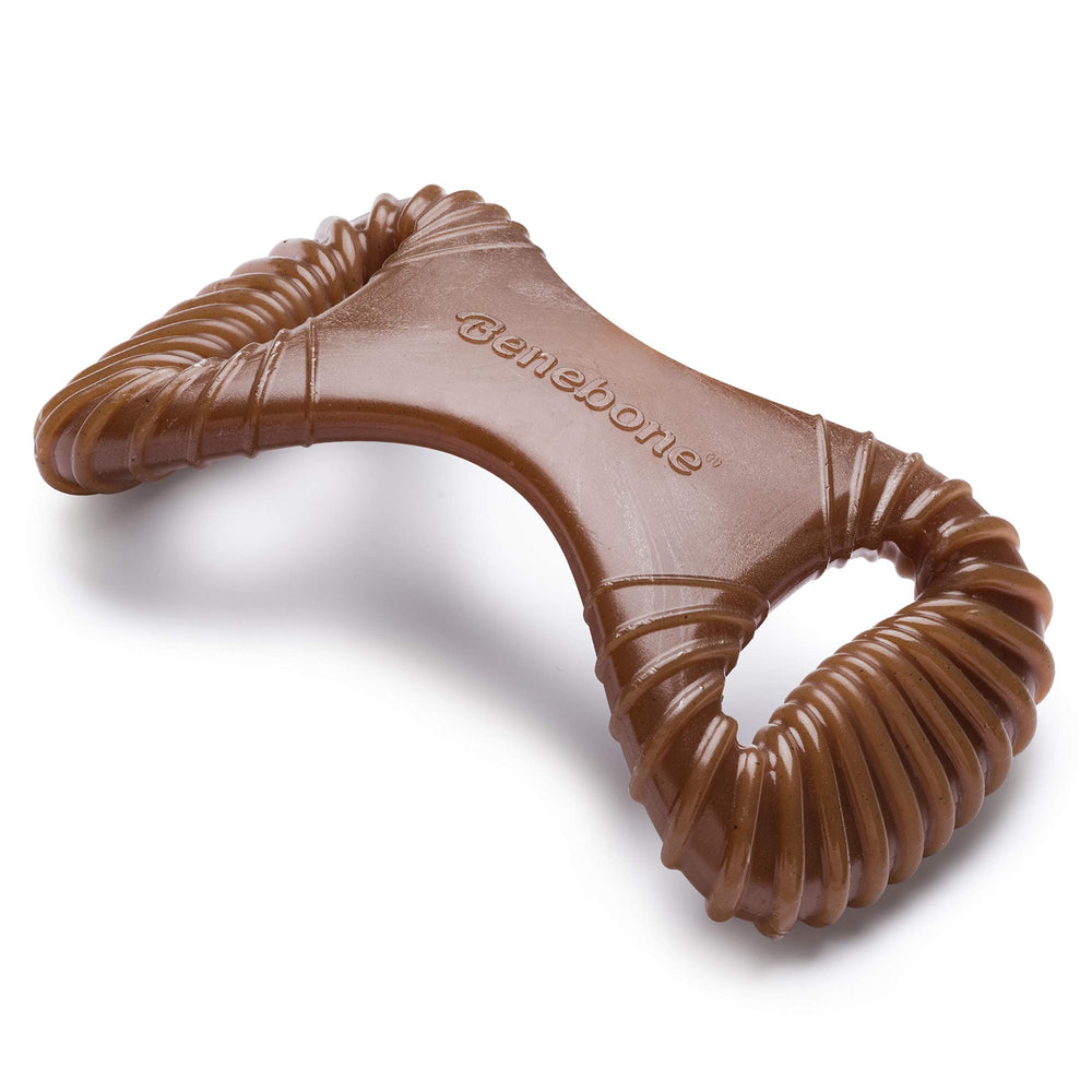 Benebone os-mordant-dentaire durable pour chien avec goût cacahuète, stimulation dentaire.