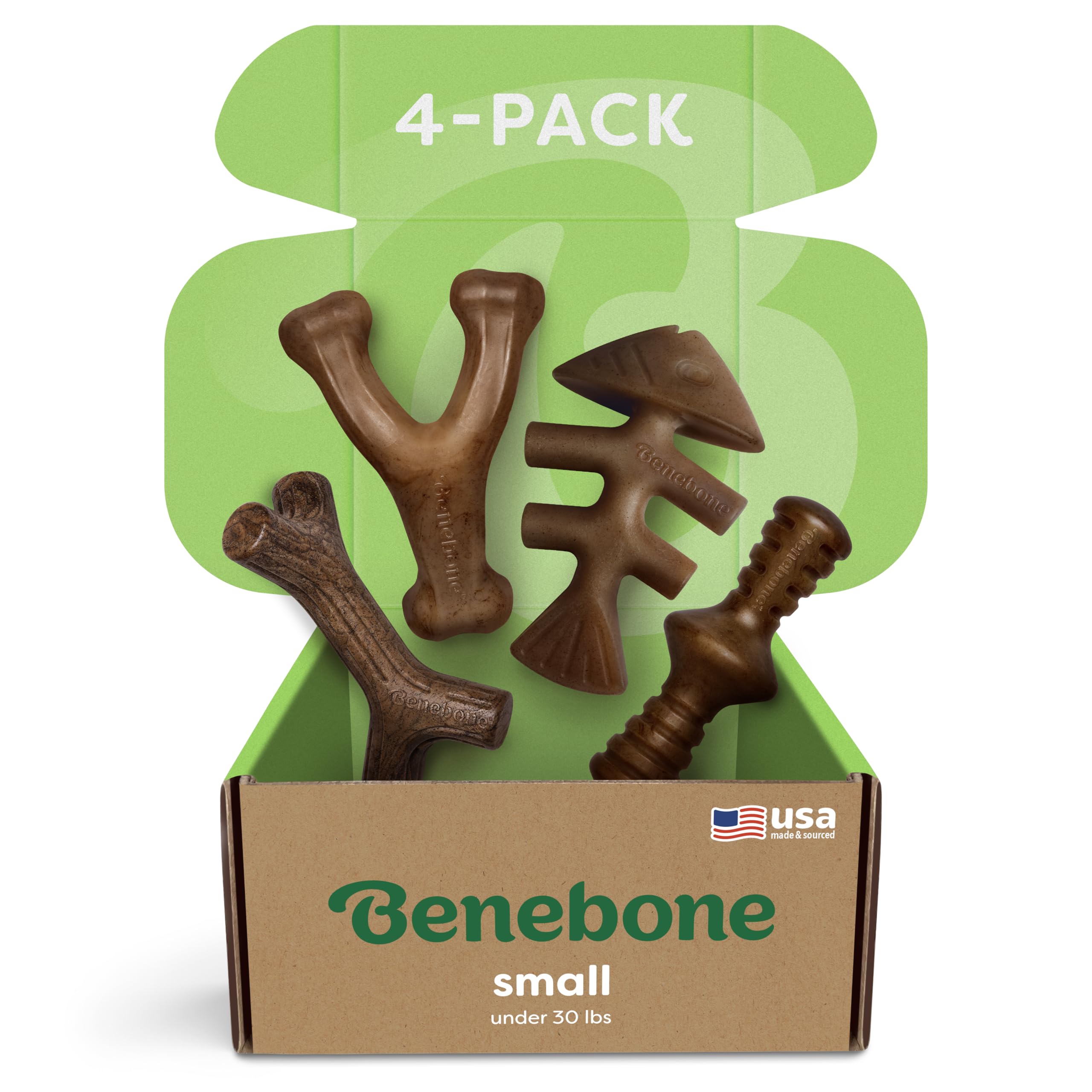 Benebone os petits-quatre-pack : ensemble durable pour petites races actives.