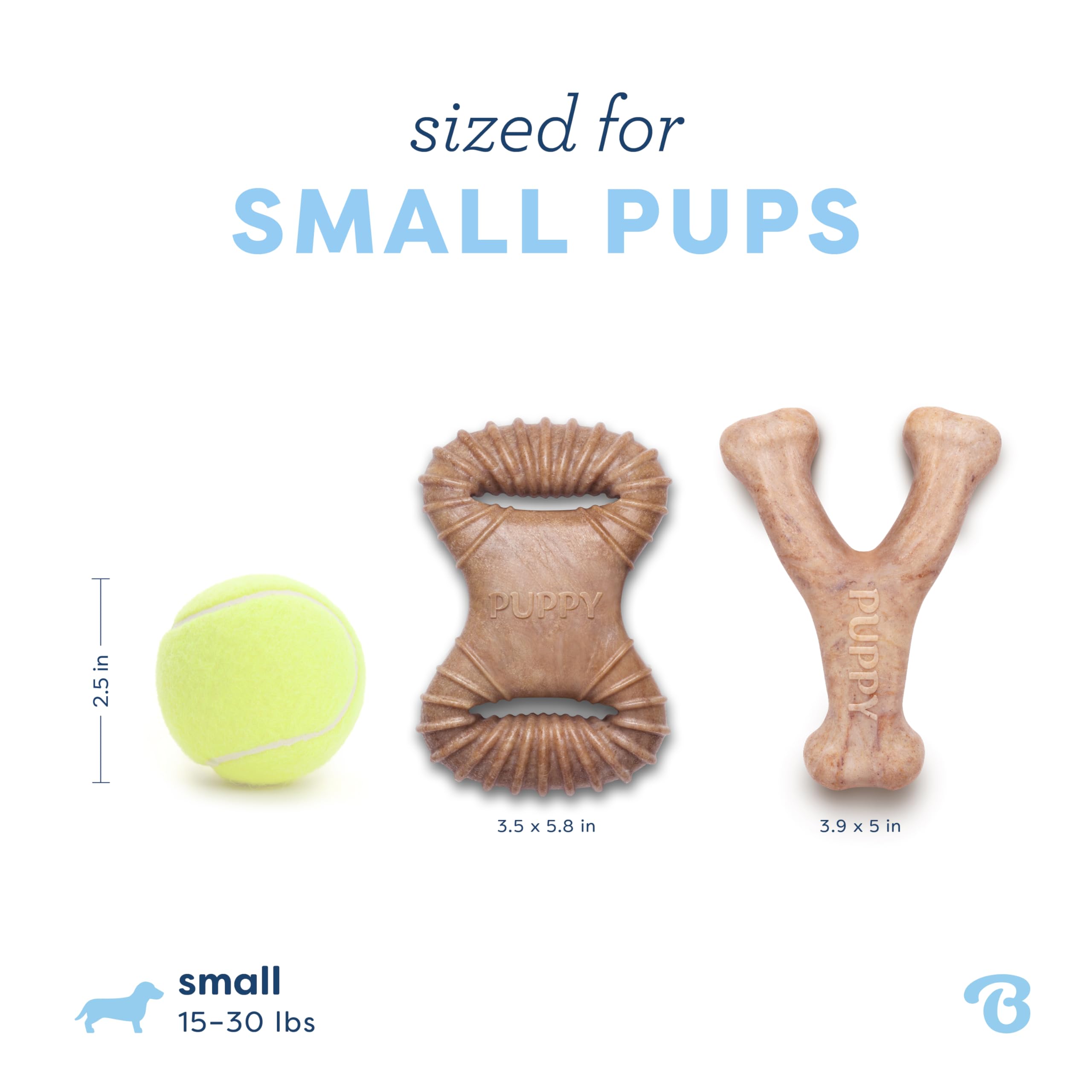 Benebone Puppy : durable et fabriqué aux États‑Unis pour les mâchoires robustes.