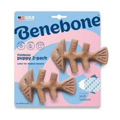 Benebone Os-poisson pour chiots, jouet mâcher chiot, facile à saisir et durable.