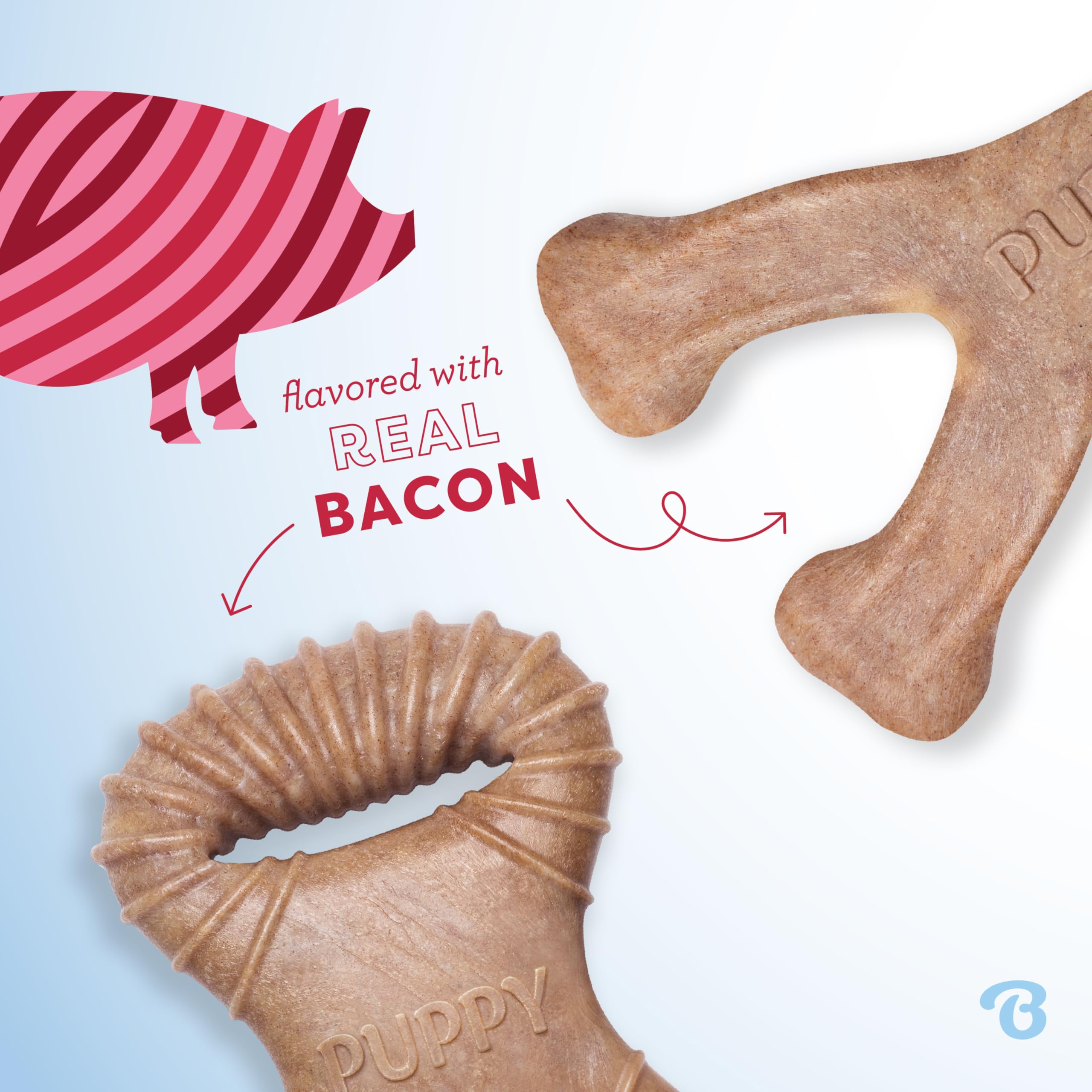 Benebone Puppy : poignée facile, prise sûre pendant les sessions de mastication.
