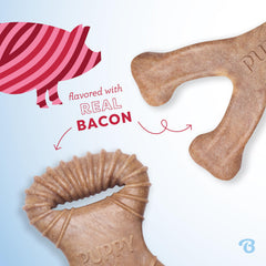 Benebone Puppy : poignée facile, prise sûre pendant les sessions de mastication.